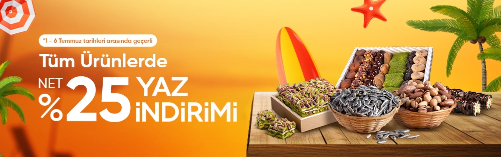 Tüm Ürünlerde Net %25 Yaz İndirimi