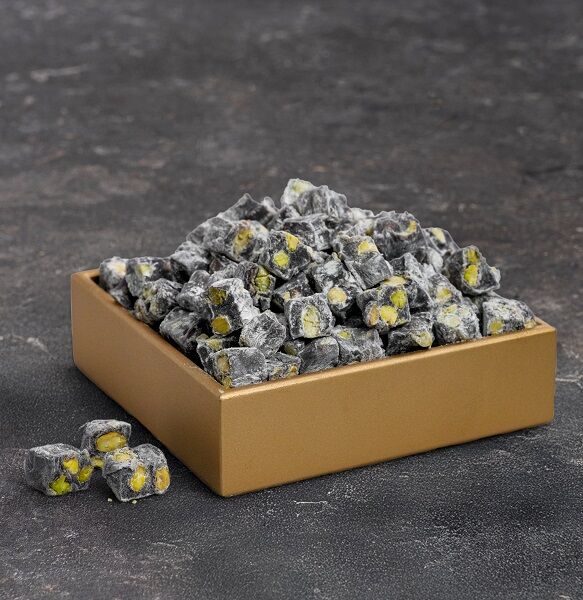 Çifte Kavrulmuş Antep Fıstıklı Karadut Aromalı Kuş Lokum - 